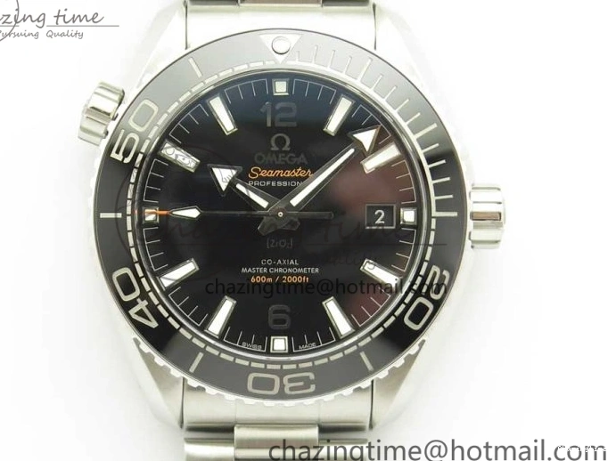 0407 Trendy Planet Ocean 43.5mm SS VSF 1:1 Best Edition Black Ceramic Bezel and Dial on SS Bracelet A8900 Super Clone 7973